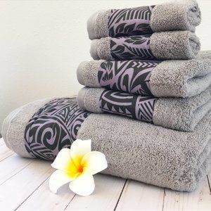 Handmade Polynesian Print Bath Towels